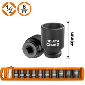 Καρυδάκια εξάγωνα 1/2'' HOJITA σετ 10 τεμ.